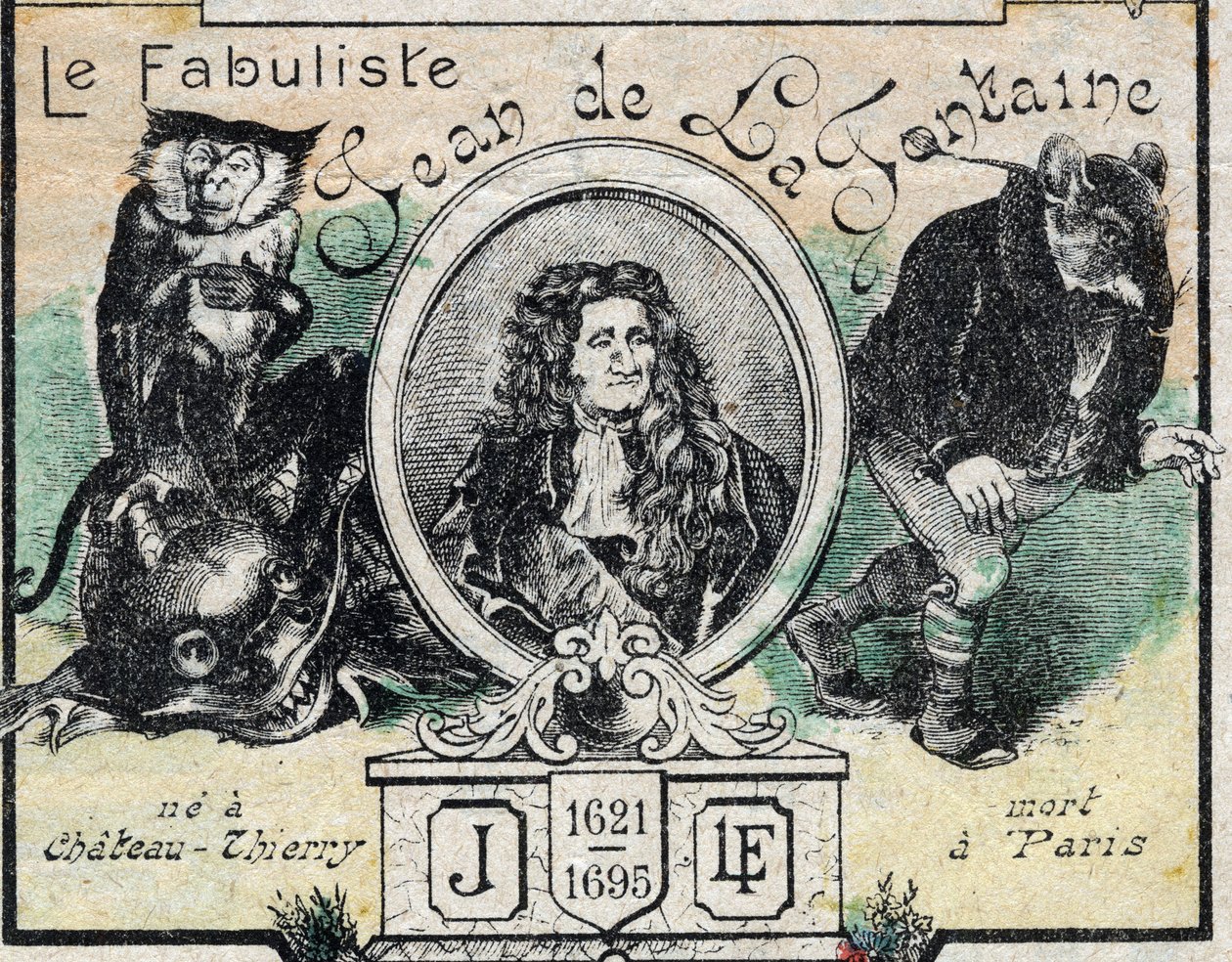 Porträt von Jean de La Fontaine von French School