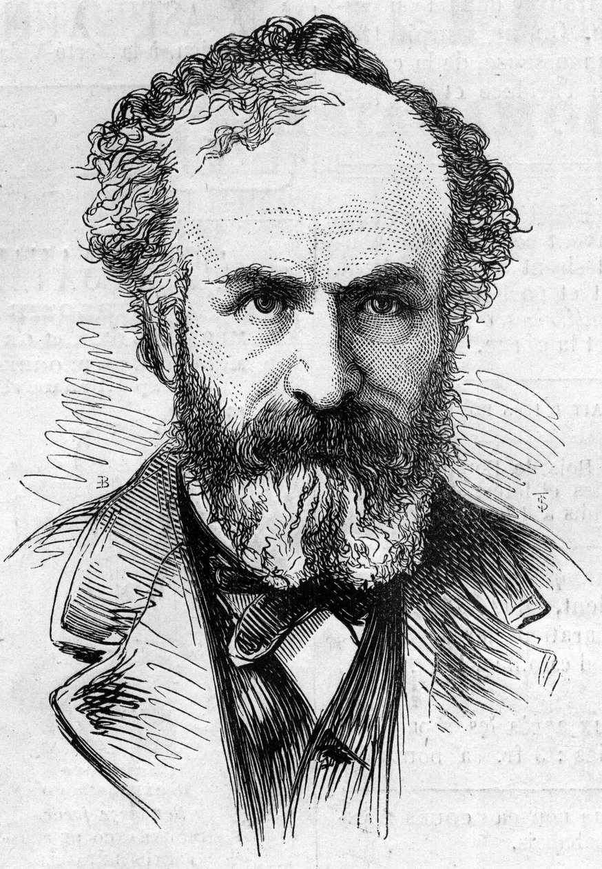 Porträt von Jules Janssen (1824-1907), französischer Astronom, eine Methode zur Beobachtung von Sonnenprotuberanzen. Gravur in „Le Monde Illustré“ Nr. 911 vom 26. September. von French School