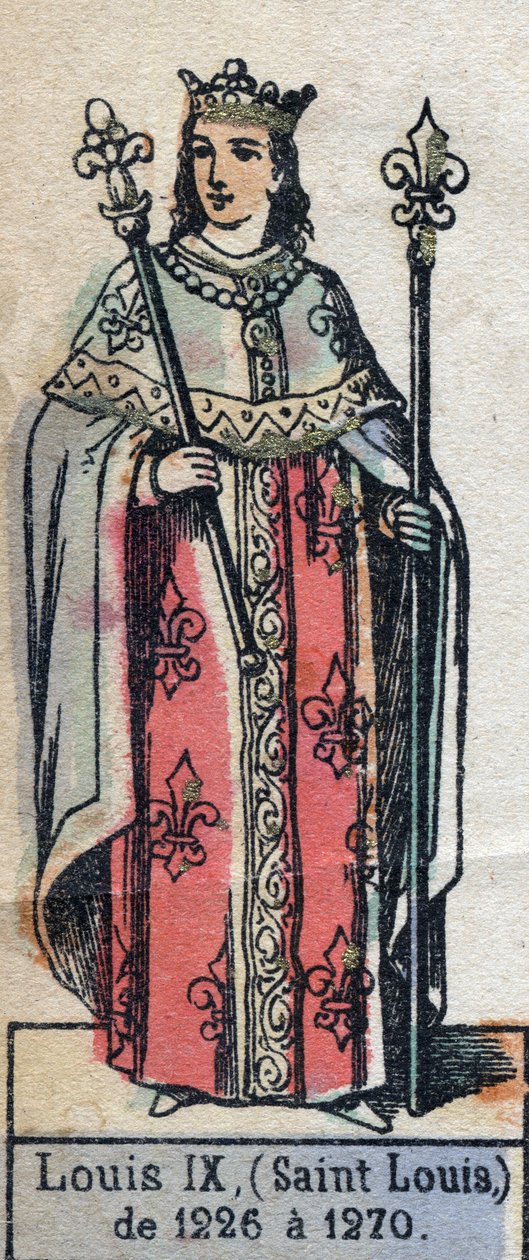 Porträt von Ludwig IX. von Frankreich, bekannt als Sankt Ludwig (1214-1270). Illustration Ende des 19. Jahrhunderts von French School