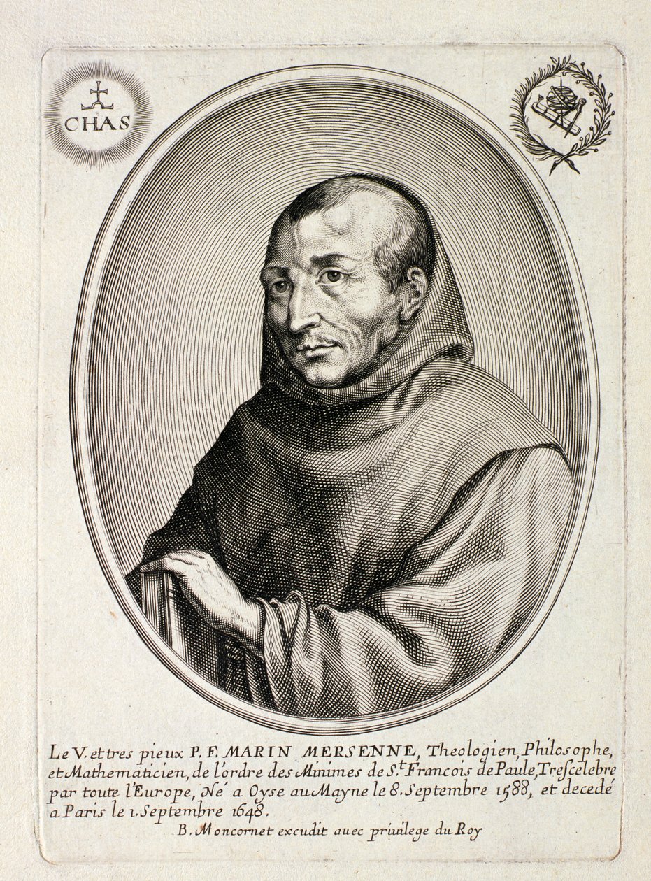 Porträt von Marin Mersenne (1588-1648) graviert von Balthazar Moncornet (ca.1600-68) von French School