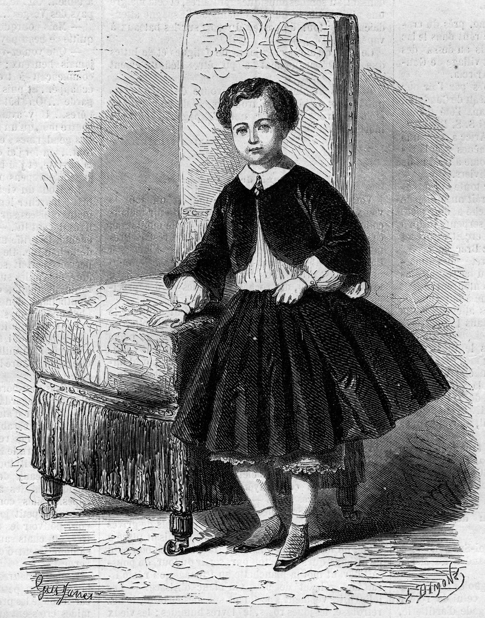 Porträt von Napoleon Eugène Louis Jean Joseph Bonaparte (1856-1879), bekannt als Prinz Imperial, Sohn von Napoleon III. Gravur in „Le Monde Illustré“ Nr. 137 vom 26. November von French School