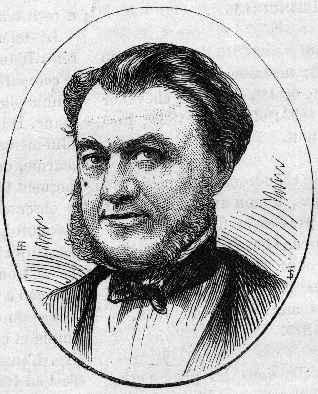 Porträt von Paul Abadie (1812-1884), französischer Architekt. Gravur in „Le Monde Illustré“ Nr. 890 vom 2. Mai 1874 von French School