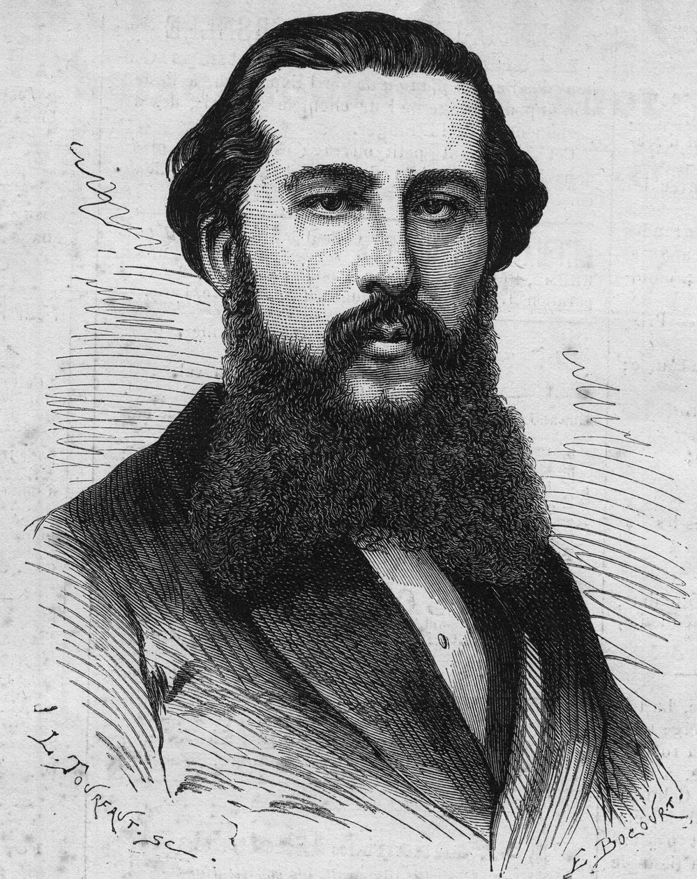 Porträt von Paul Soleillet (1842-1886), französischer Entdecker. Gravur in Le Monde Illustré Nr. 1118 vom 31. August 1878. von French School
