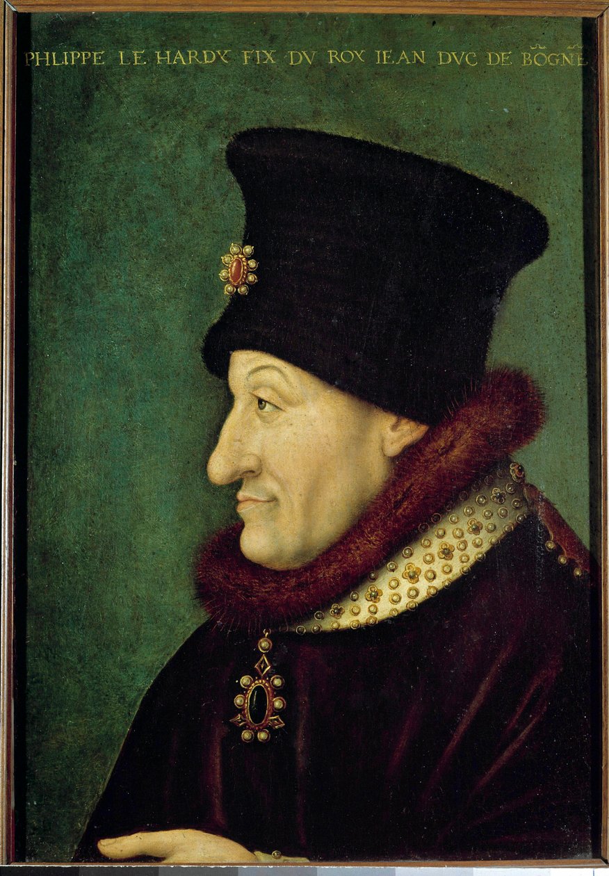 Porträt von Philipp II. der Kühne (1342-1404), Herzog von Burgund im Jahr 1363 von French School
