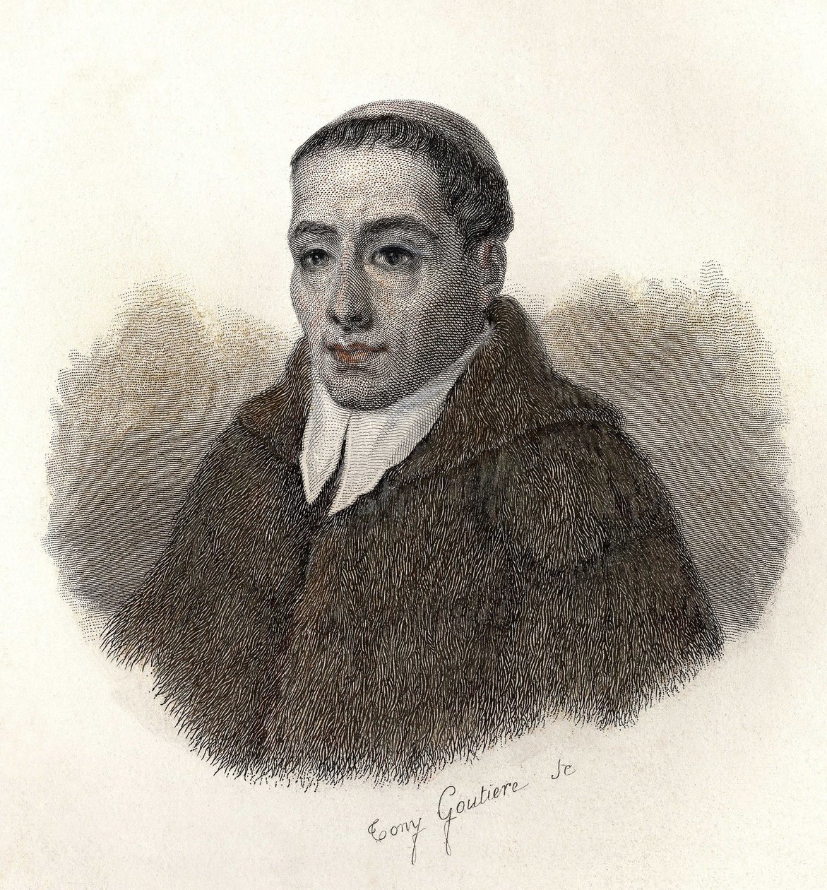 Porträt des Heiligen Bernhard von Menthon (923-1009), Erzdiakon von Aosta und Gründer der Hospize des Heiligen Bernhard. in „Portraits des hommes utiles“ von French School