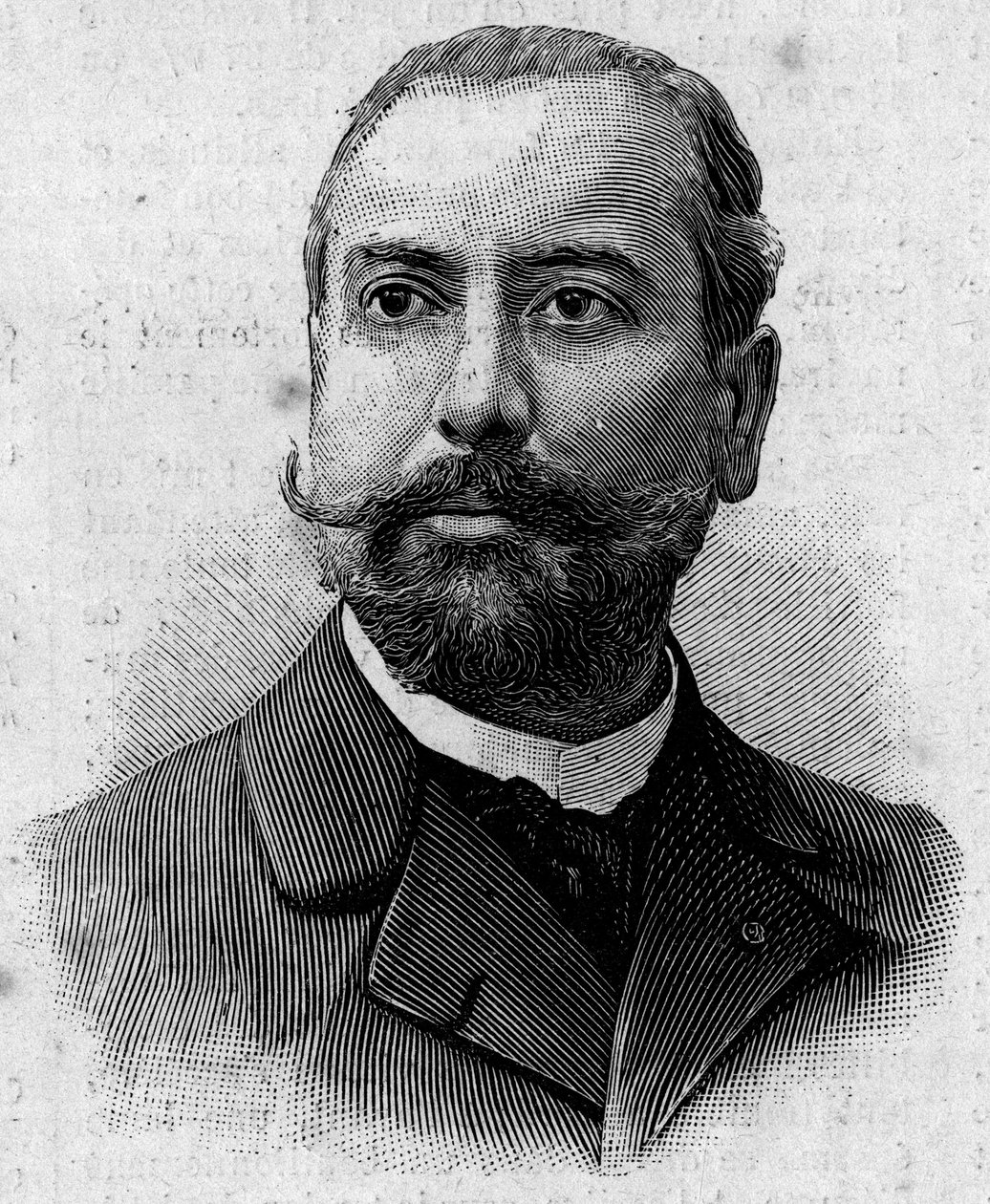 Porträt von Victor Theophile Liotard (1858-1916), französischer Apotheker und Kolonialforscher. Gravur in „Journal des Voyages“ vom 29. Januar von French School