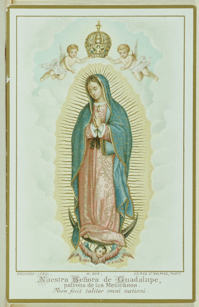 Gebetskarte, die Unsere Liebe Frau von Guadalupe darstellt, um 1900 von French School