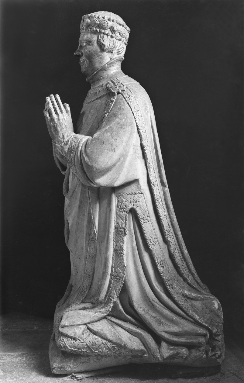 Betende kniende Figur von Herzog Jean de Berry (1340-1416), Graf von Poitiers, 15.-18. Jahrhundert von French School