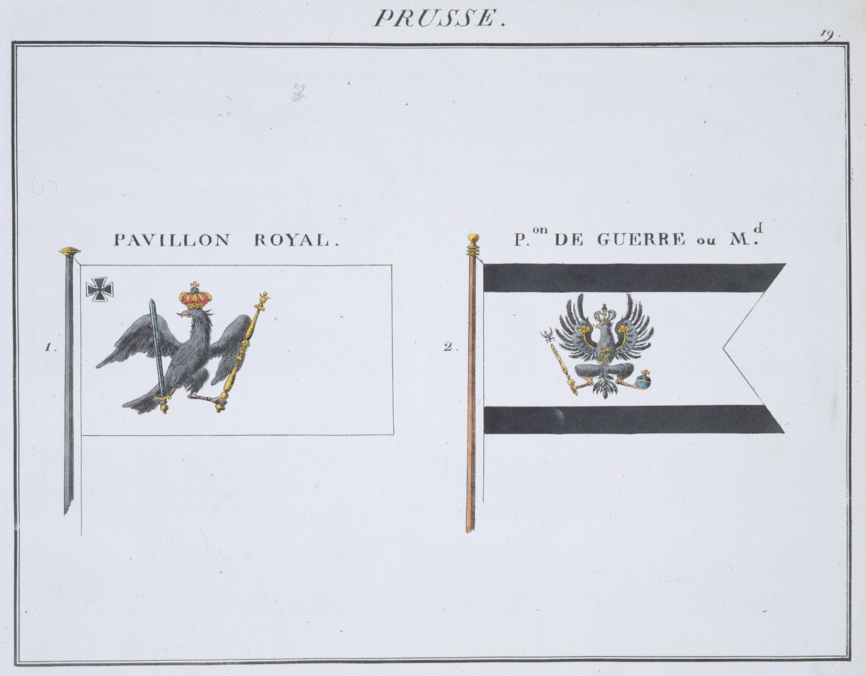 Preußische Flaggen, aus einem französischen Flaggenbuch, ca. 1819 von French School