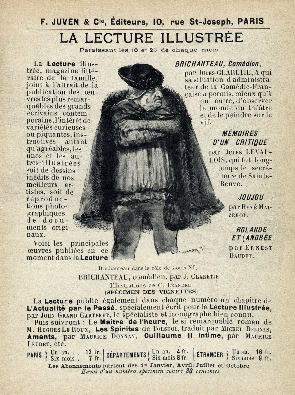Lesen illustriert. Veröffentlichung in „Tales de Pantruche et d
