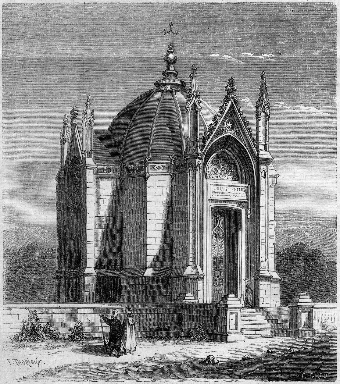 Religiöse Architektur: Außenansicht der Kapelle Saint Louis (1842), Karthago, Tunesien von French School