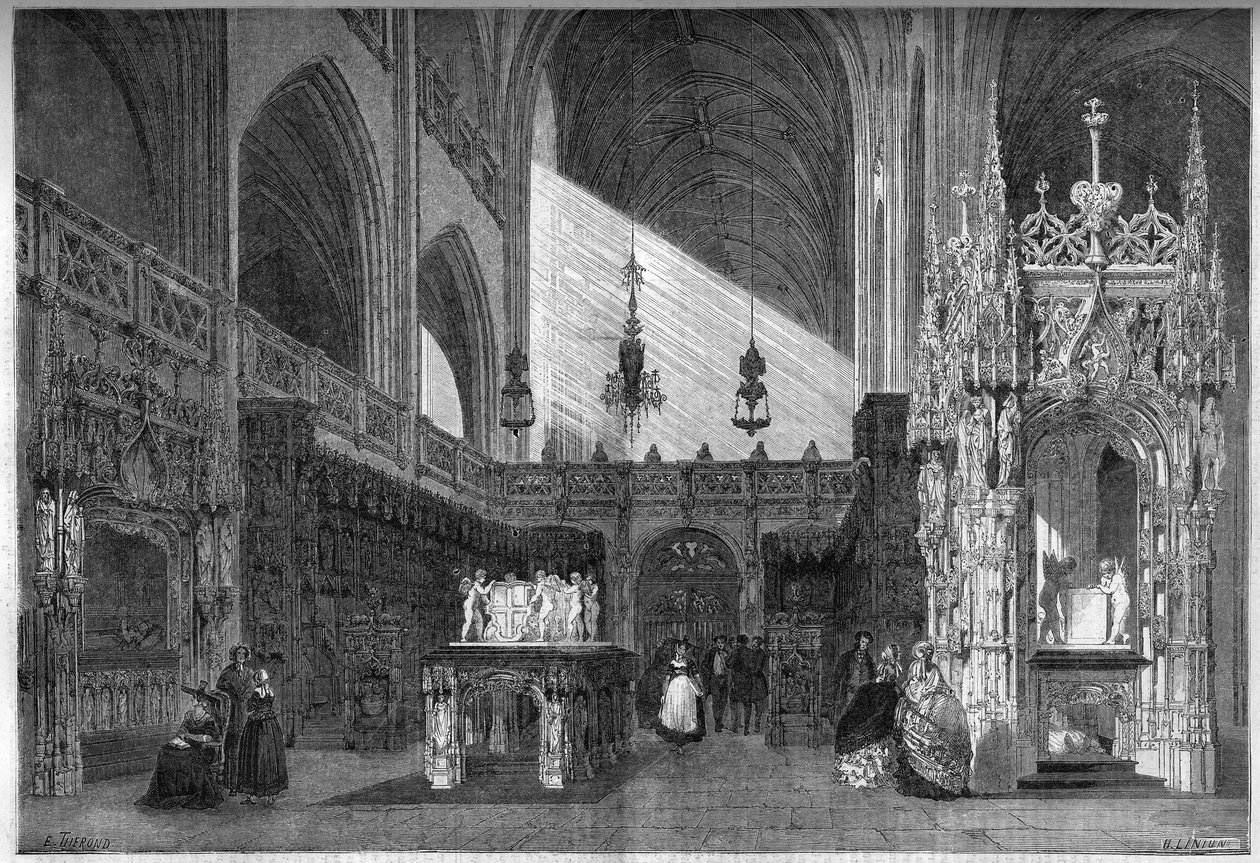 Religiöse Architektur: Ansicht des Chors der Kirche (1513-1532) von Brou, Ain (01) von French School