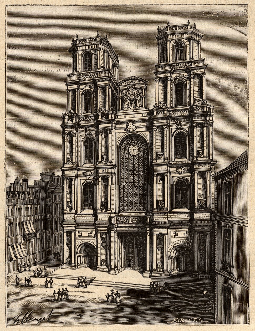Rennes - Die Kathedrale Saint Pierre - Gravur in 