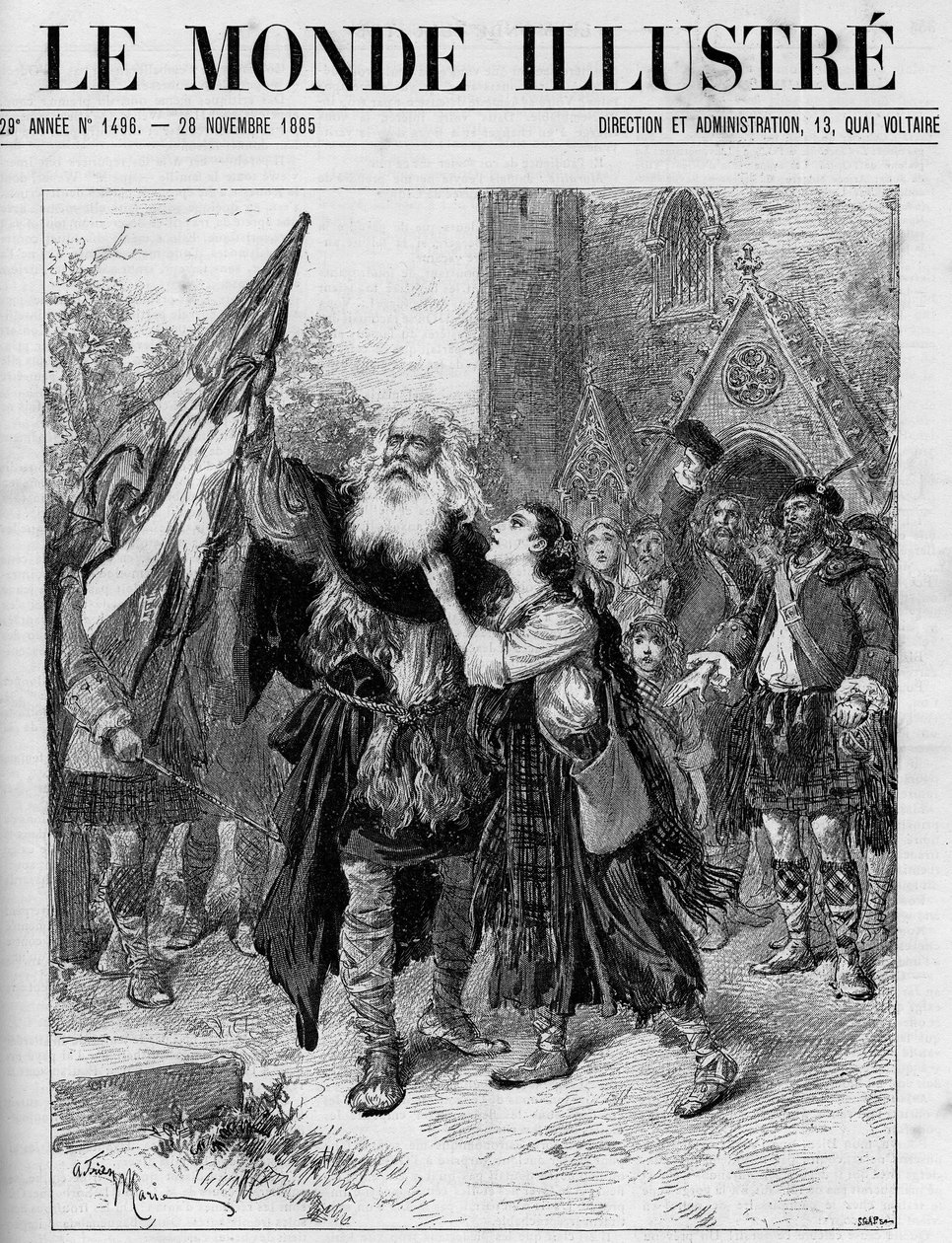 Darstellung des Dramas in fünf Akten „Les Jacobites“ von Francois Coppee (1842-1908) am Theatre de l