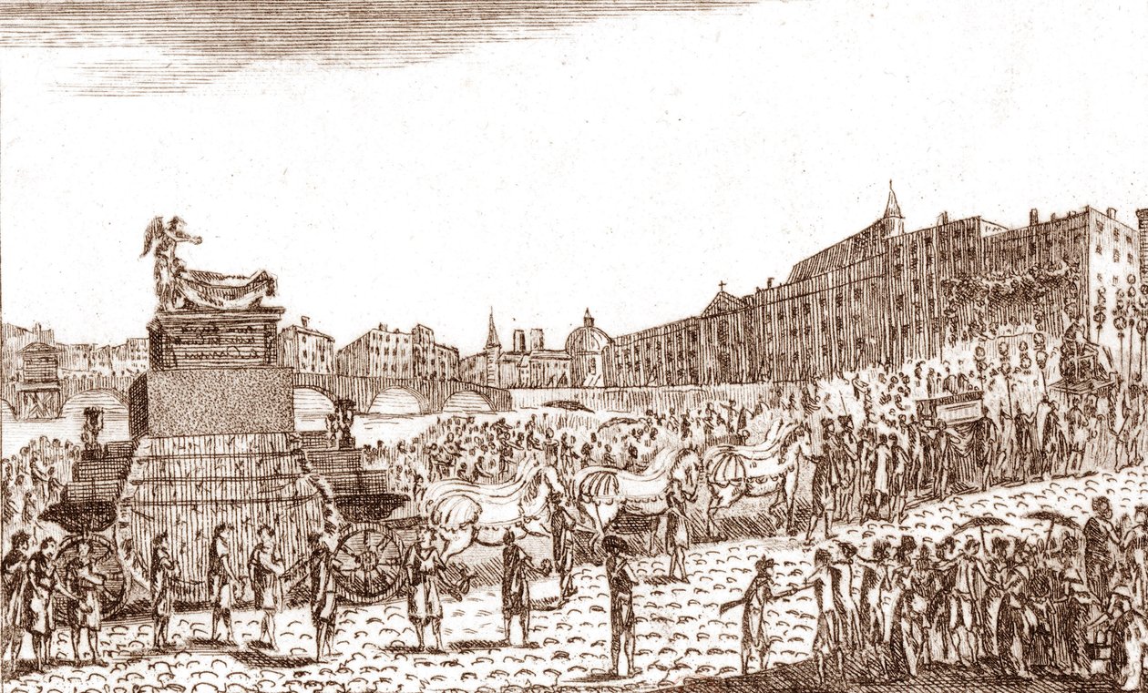 Rückkehr der Asche Voltaires (Francois Marie Arouet genannt Voltaire) von French School