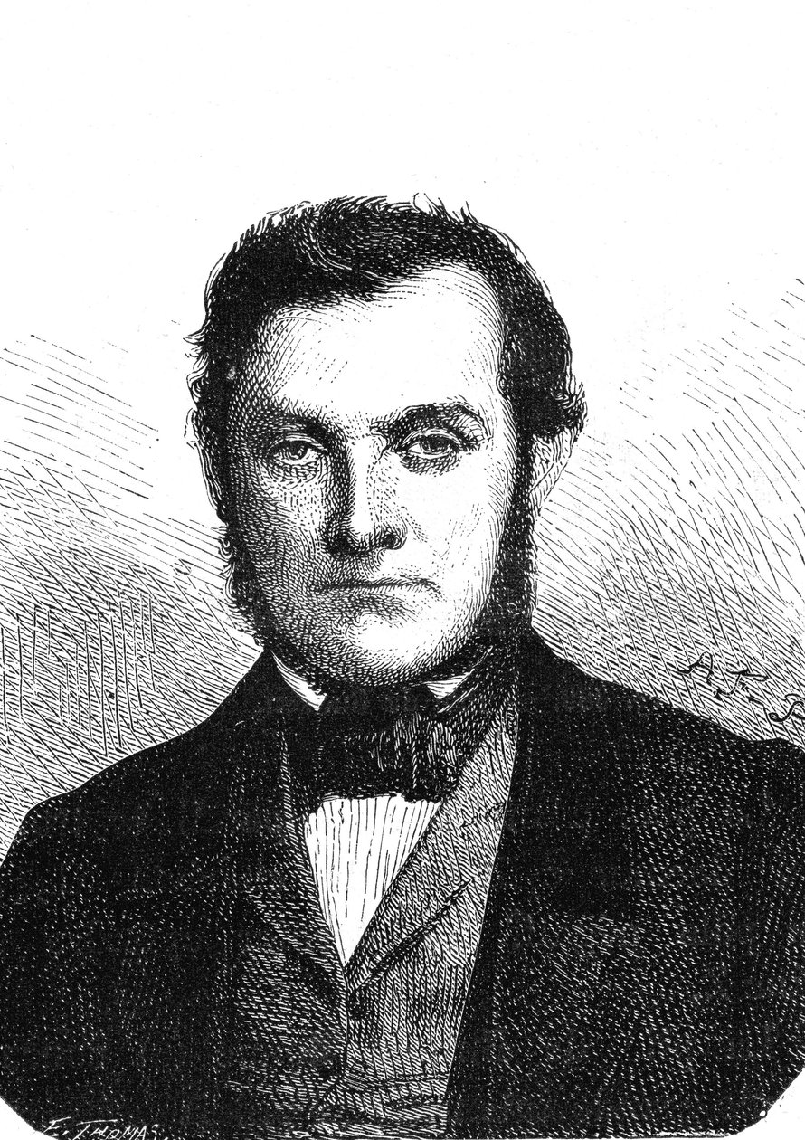 Richard Wilhelm BUNSEN (1811-1899), deutscher Chemiker, entdeckte Caesium und Rubidium. Gravur 1867 von French School