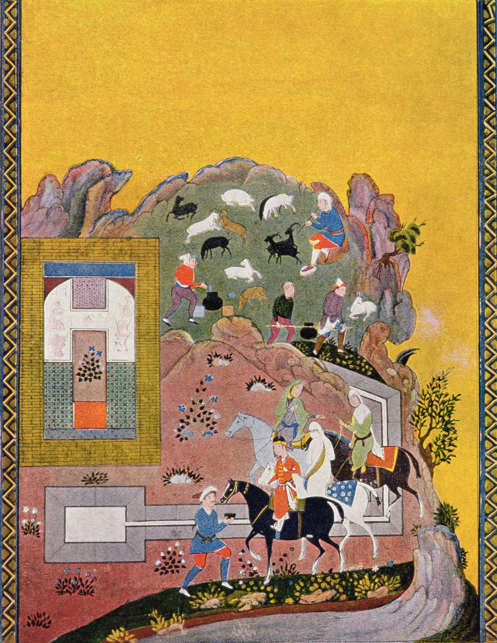 Reiter und sein Harem, Illustration für Tausendundeine Nacht, 1895 von French School