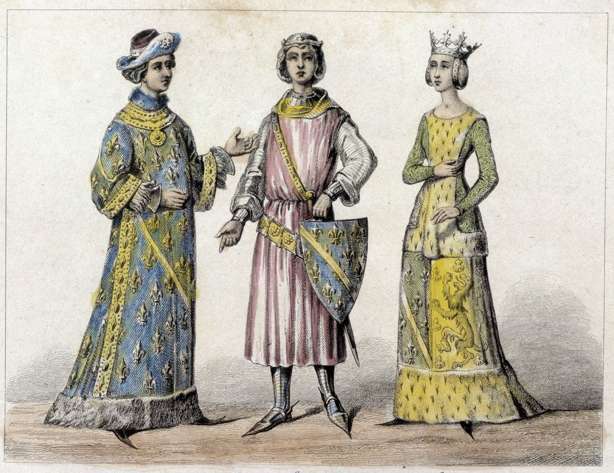 Robert von Frankreich und Beatrice von Burgund, seine Frau, König von Frankreich von French School