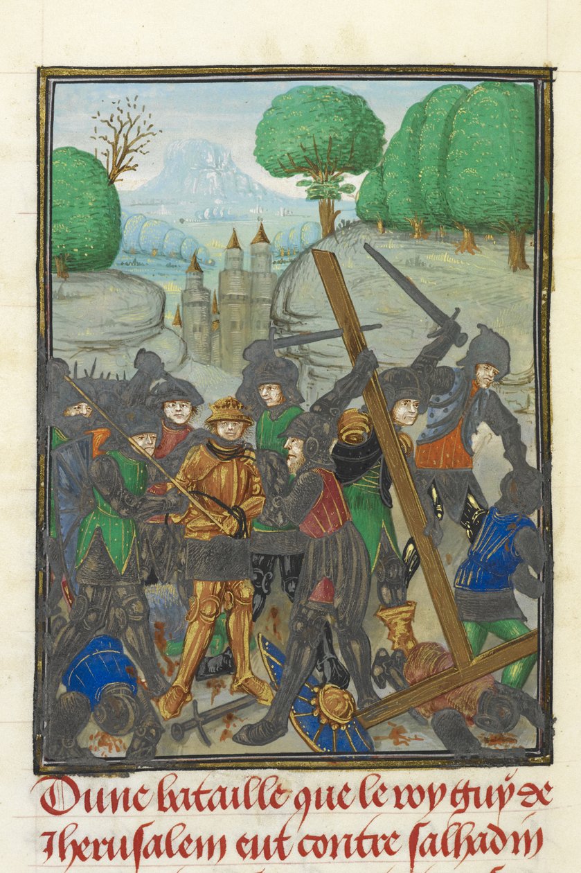Die Niederlage von Guido von Lusignan durch Saladin und der Verlust des Kreuzes, aus 