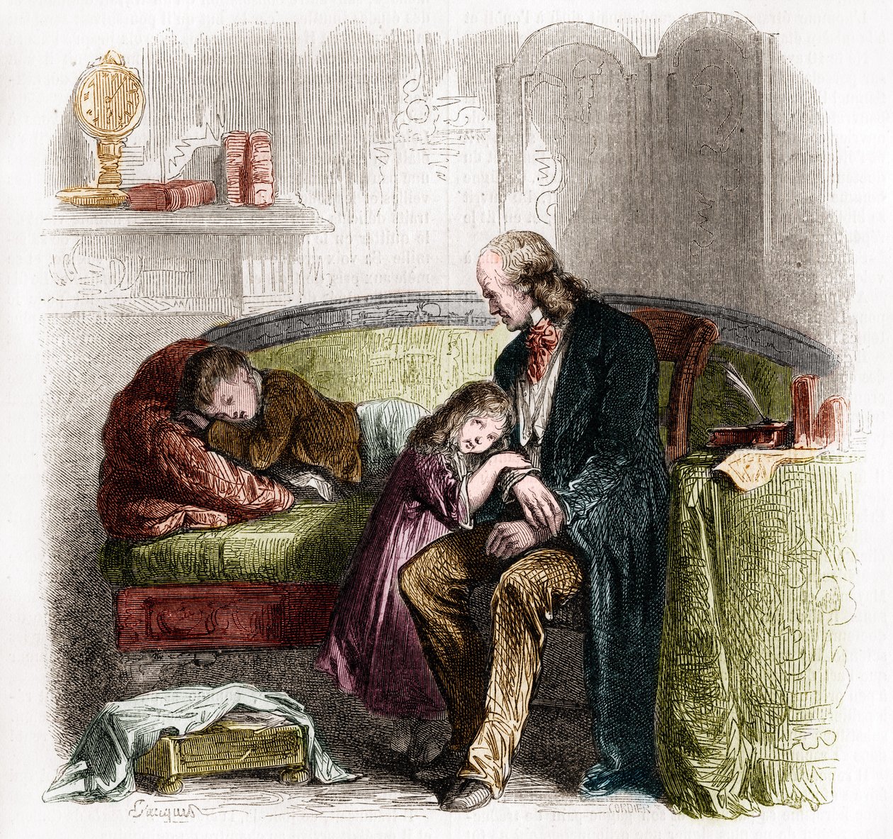 Samuel Hahnemann (1755 - 1843), Entdecker der Homöopathie. Gravur nach einer Zeichnung von Pauquet von French School