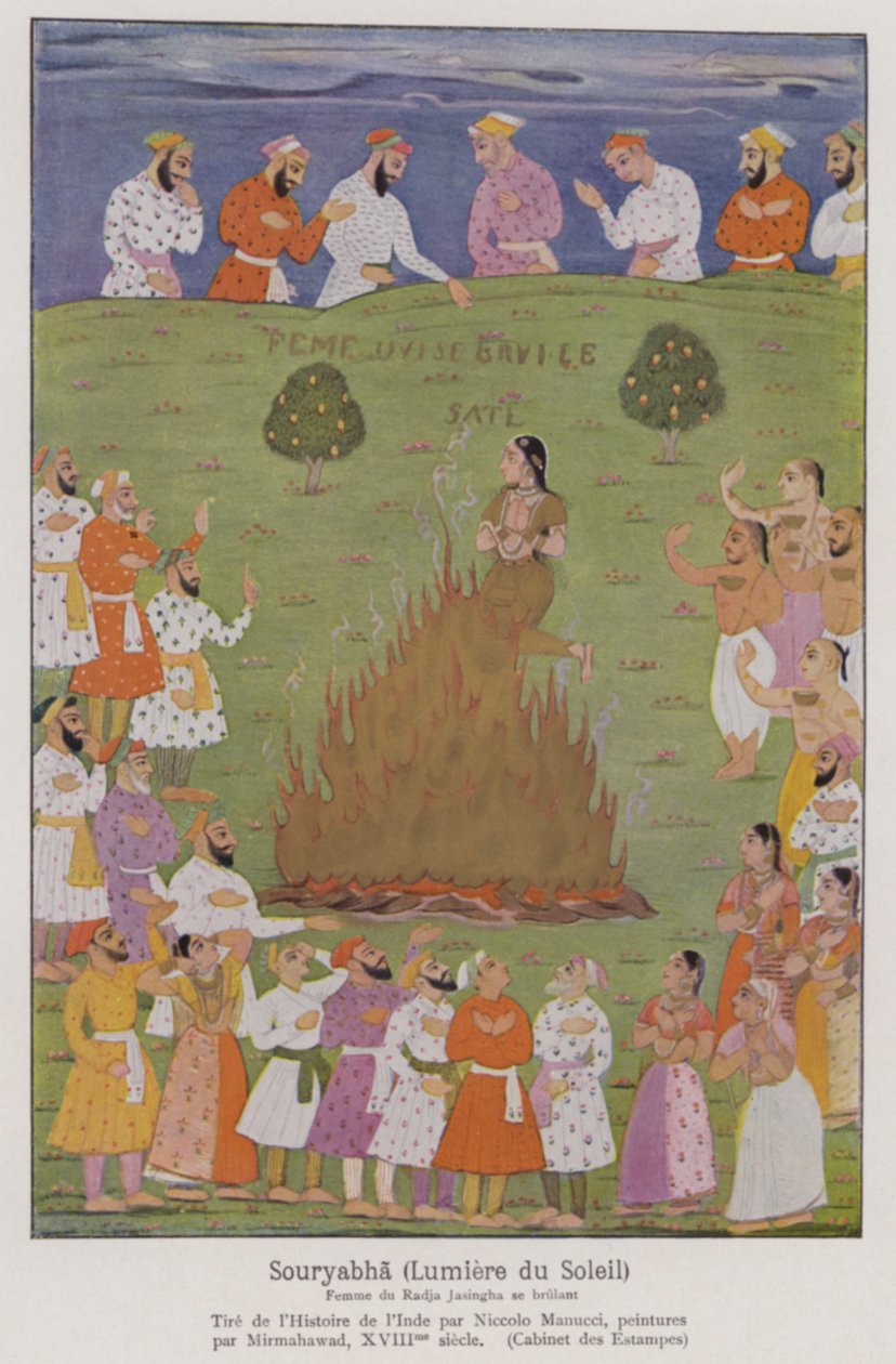 Sati, die Tradition der Witwenverbrennung in Indien von French School
