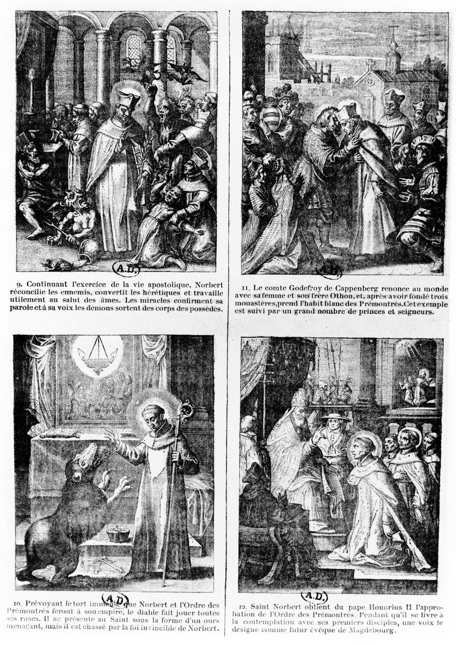 Szenen aus dem Leben des Heiligen Norbert, Gründer des Prämonstratenserordens von French School