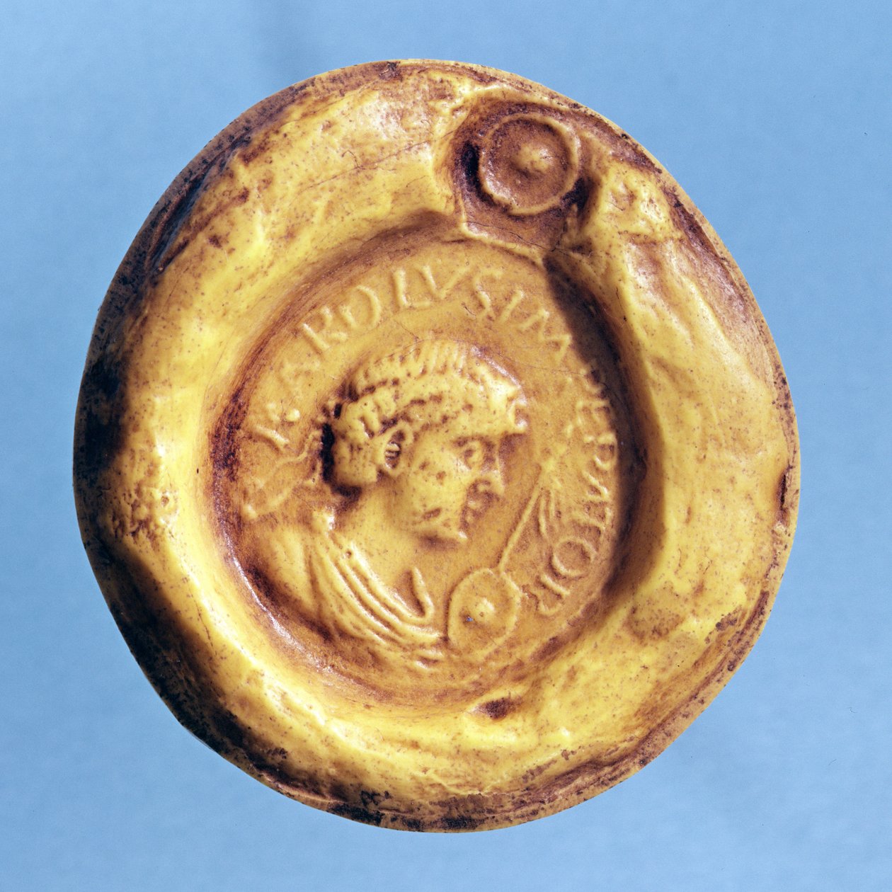 Siegel von Karl III (839-888) der Dicke, König von Frankreich und Heiliger Römischer Kaiser, 9. Jahrhundert von French School