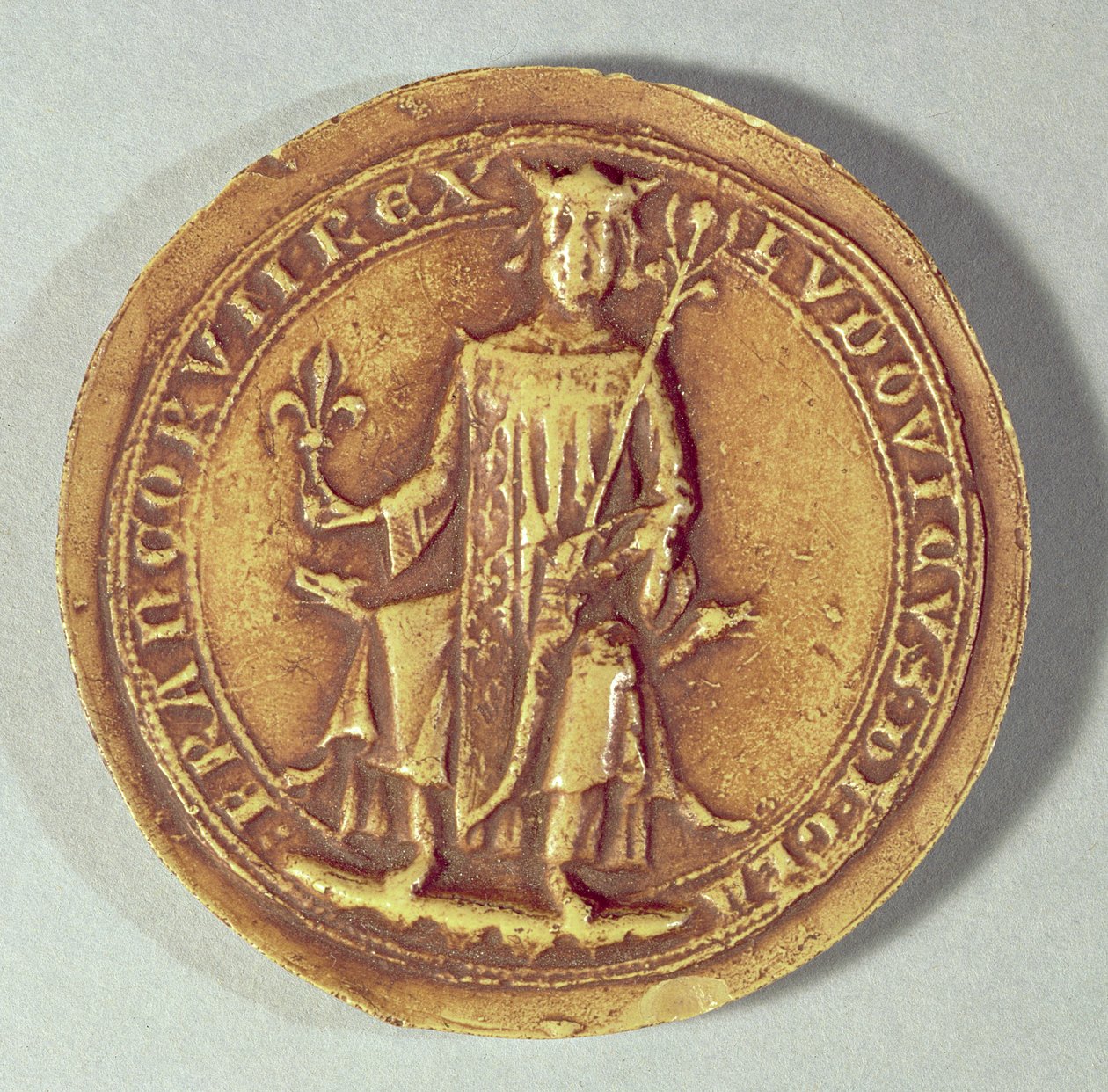 Siegel von St. Louis mit Zepter und Lilie, ca. 1252 von French School