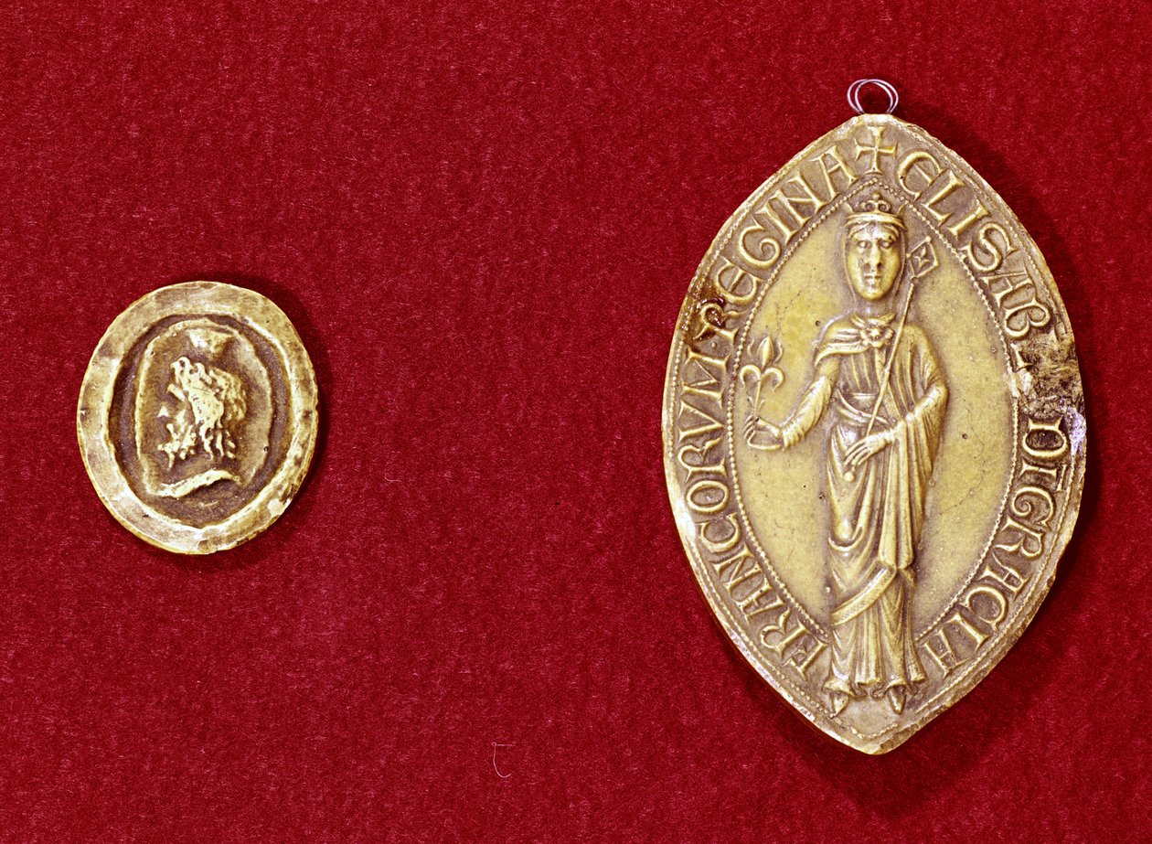 Siegel von Kaiser Karl dem Großen (742-814) und Königin Isabelle von Hainaut (1170-ca. 1190) von French School