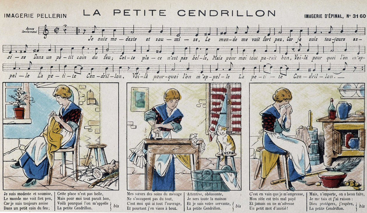 Notenblatt für das Volkslied „la petite Cinderella“ - Bild von Epinal von French School