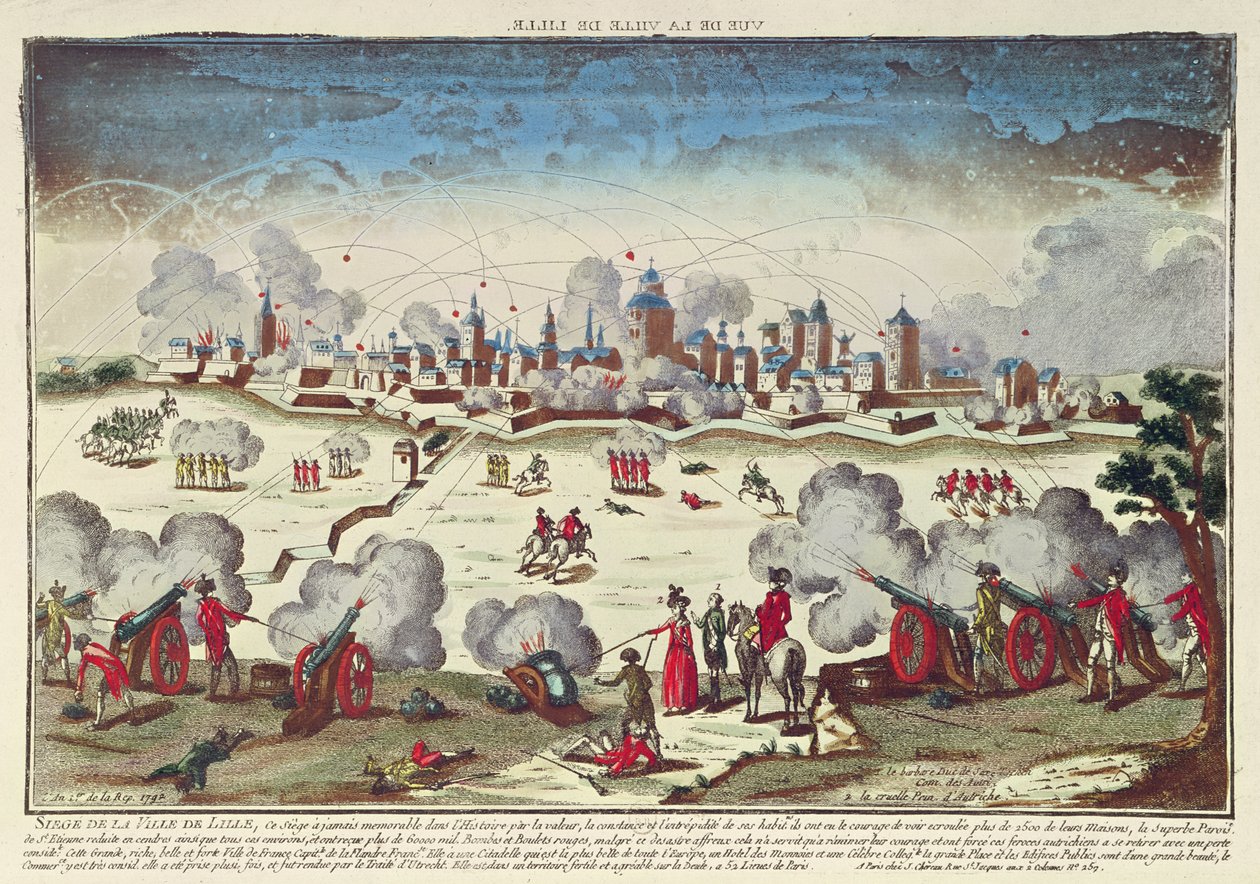 Belagerung und Bombardierung von Lille durch Albert von Sachsen-Teschen, September-Oktober 1792 von French School
