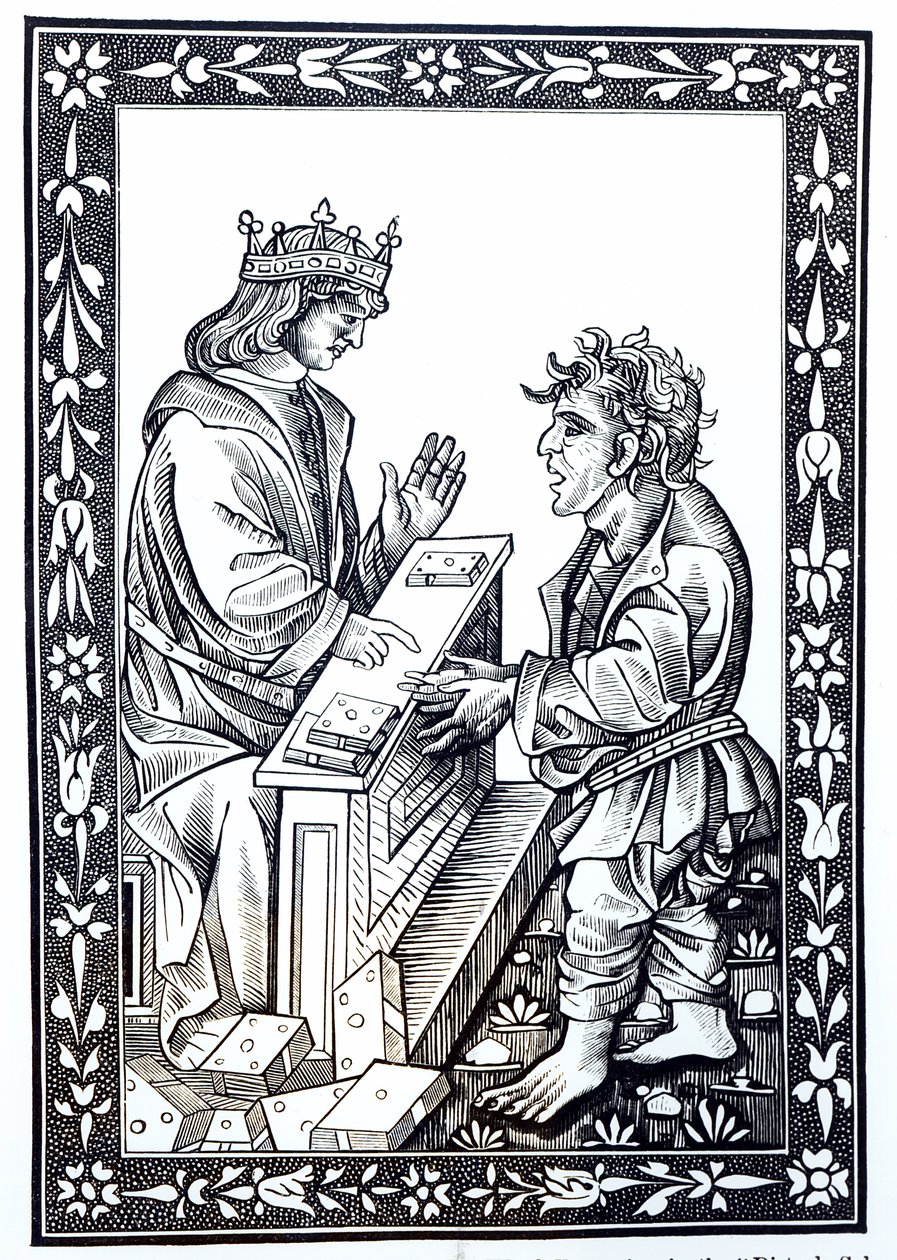 Salomon und Marcoul, Illustration aus Wissenschaft und Literatur im Mittelalter und der Renaissance, geschrieben und graviert von Paul Lacroix, 1878 von French School