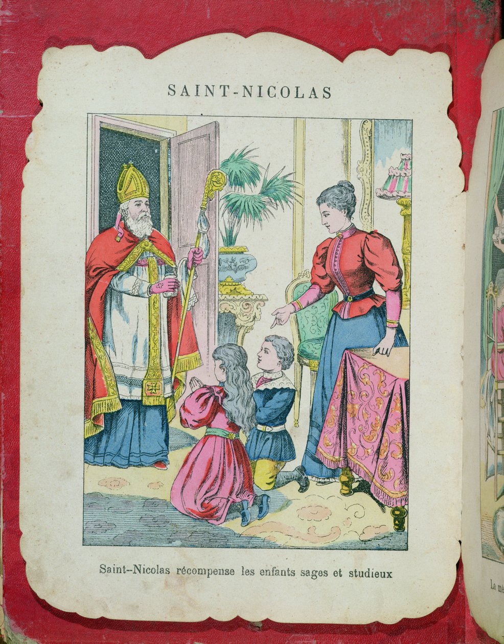 Der heilige Nikolaus besucht die braven und fleißigen Kinder, ca. 1880 von French School