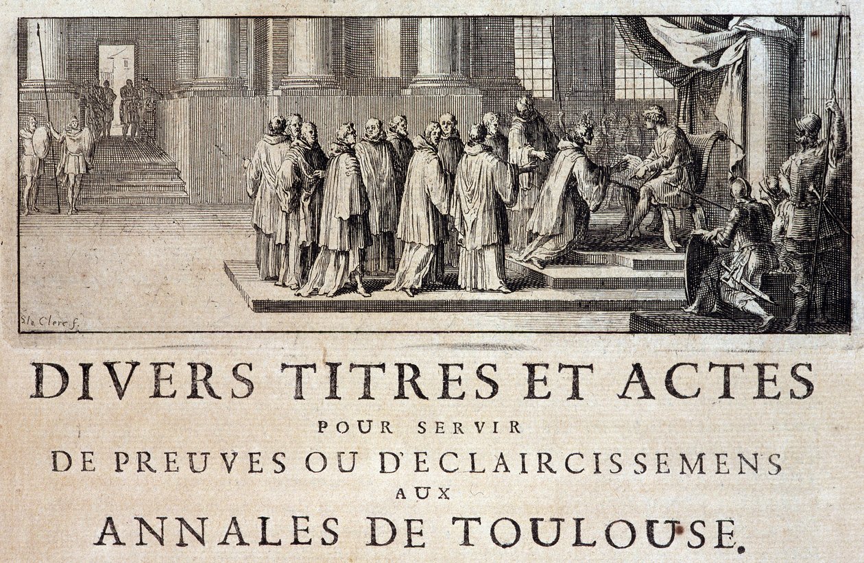 Besitzergreifung der Stadt und des Grafen von Toulouse durch die Gesandten von König Philipp III. im Jahr 1271 - in „Annales de la ville de Toulouse“ von Germain de Lafaille, Toulouse von French School