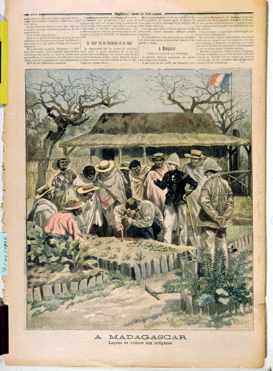Lehrmethoden des Anbaus für die Einheimischen von Madagaskar, aus Le Petit Journal, 7. November 1896 von French School