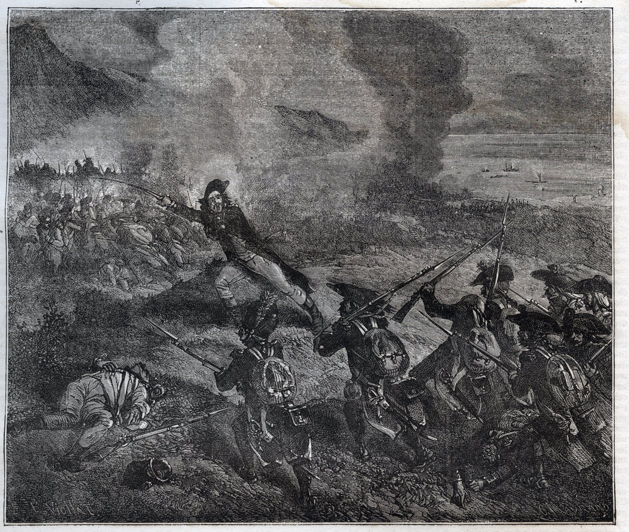 Die Schlacht von Loano fand am 23.-24. November 1795 während des Ersten Koalitionskrieges statt - Neue Nationale Enzyklopädie von Maurice La Charest - 1870 von French School