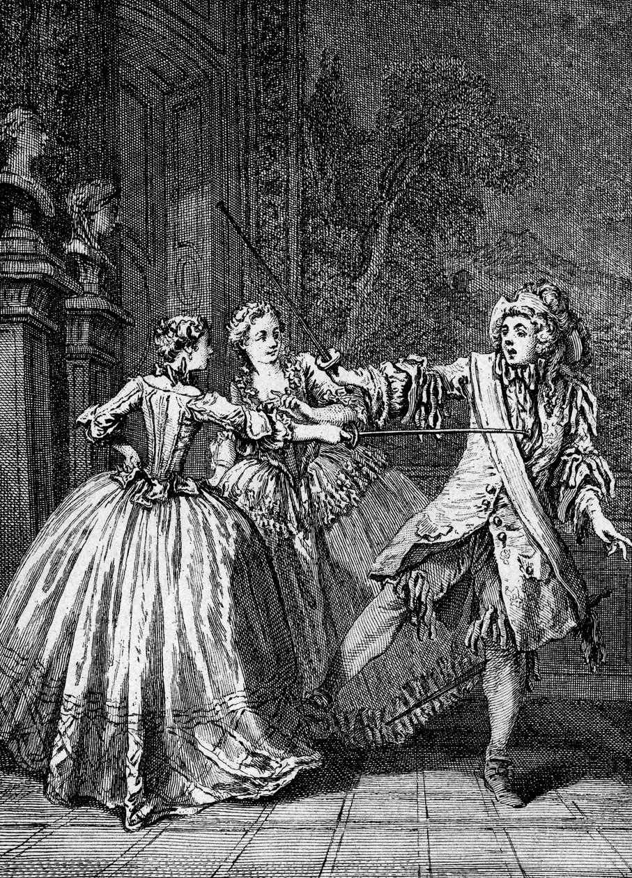 Der Bürgerliche Gentleman, Illustration aus einem Buch von Molière, 1896 von French School