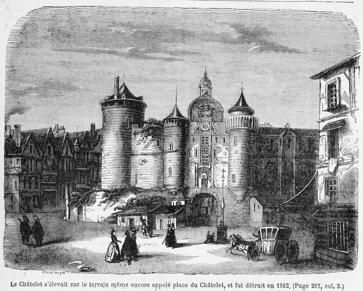 Das Chatelet im 18. Jahrhundert (Gravur) von French School