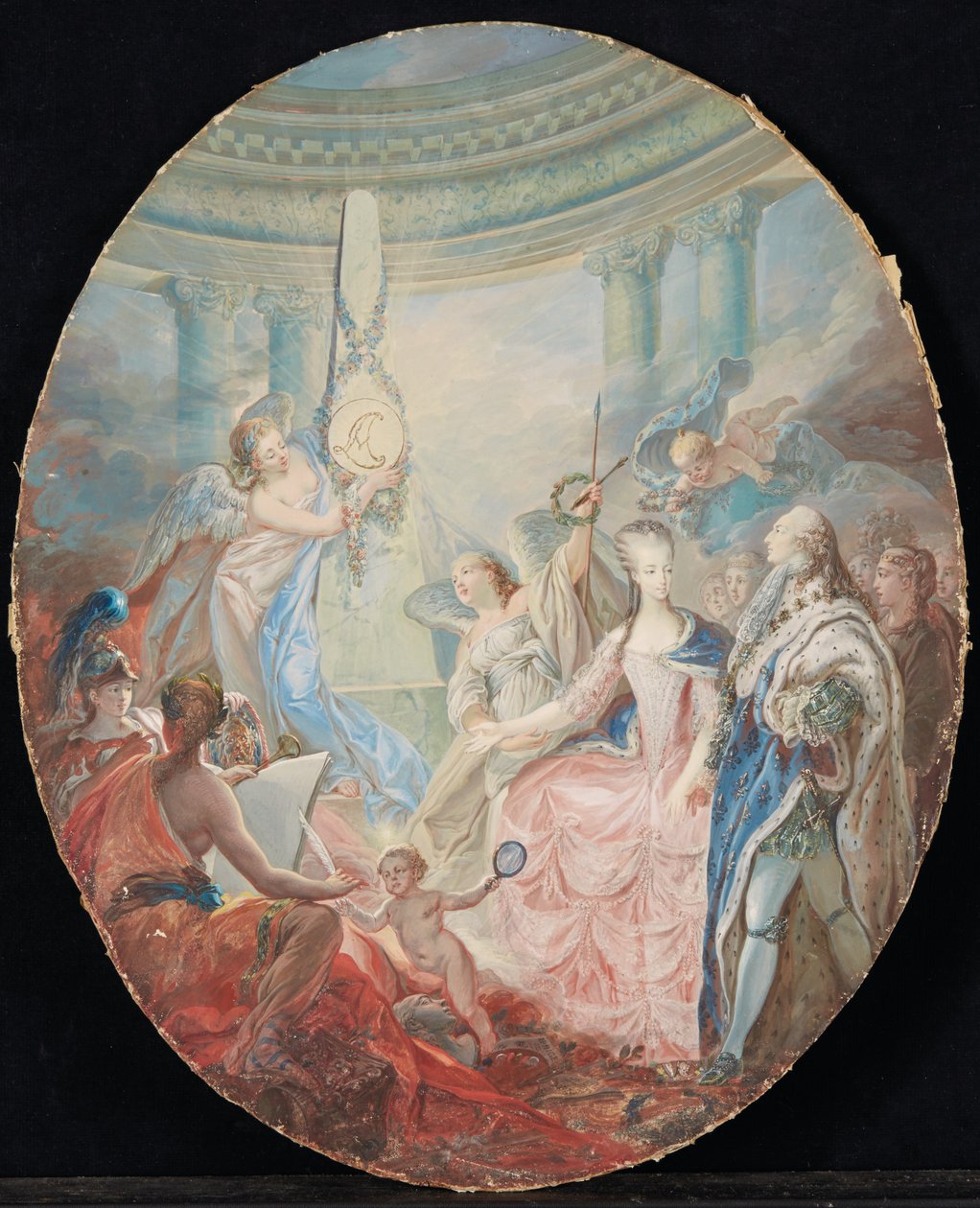 Die Krönung von Ludwig XVI. begleitet von Marie-Antoinette, nach 1774 von French School