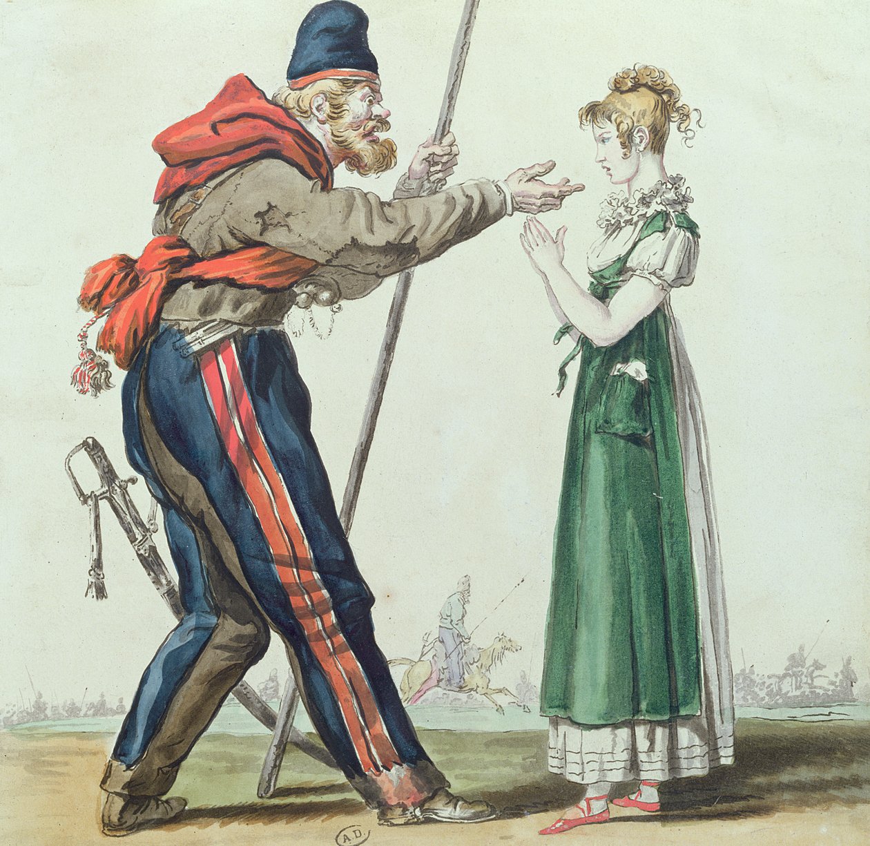 Der Kosake in Paris, um 1815 von French School