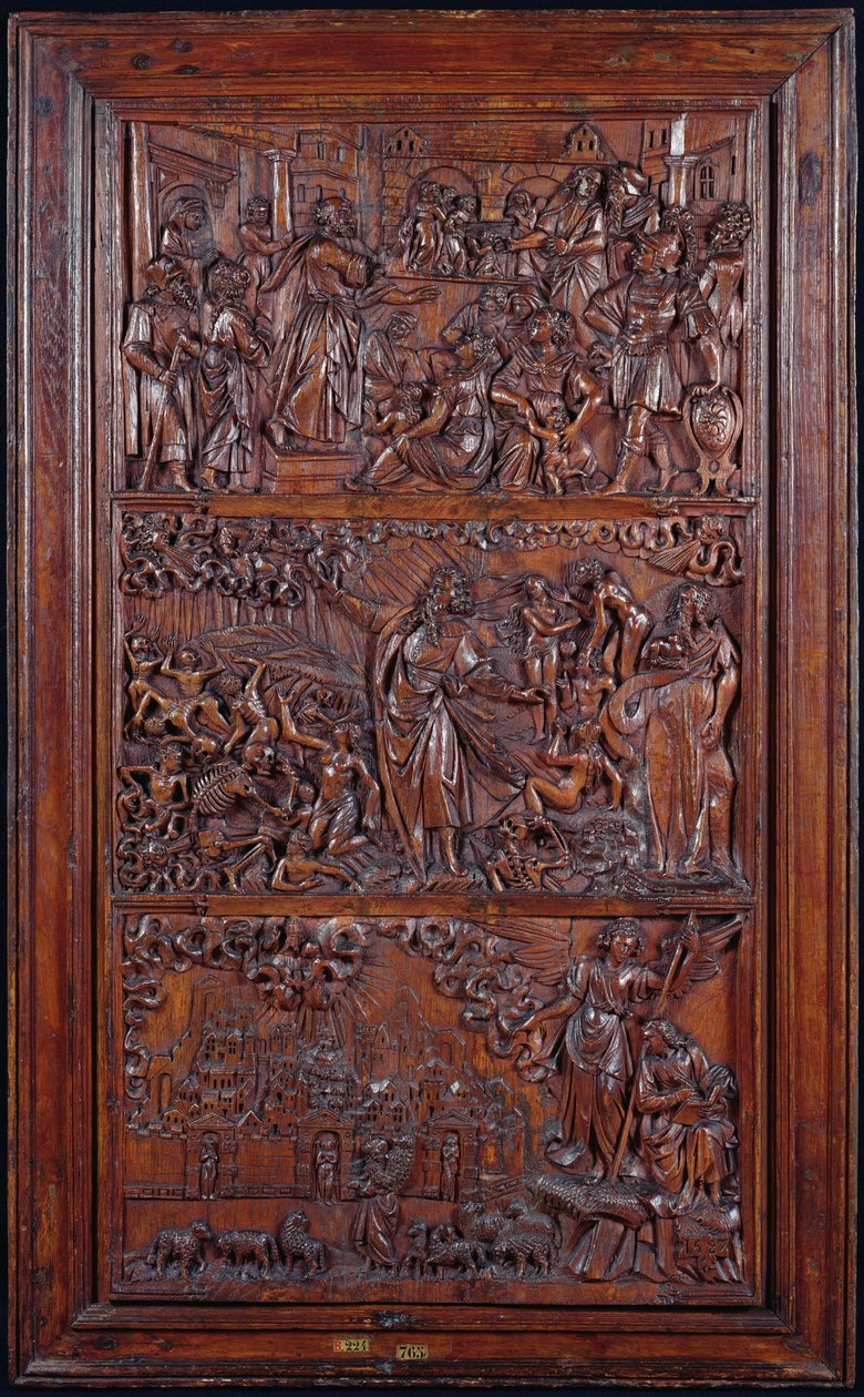 Das Credo, Tafel IV: Die Vergebung der Sünden, Ezechiels Vision der trockenen Knochen und Johannes