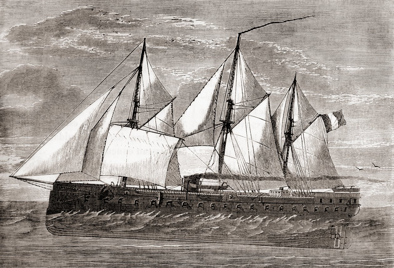 Das französische Panzerschiff Gloire 