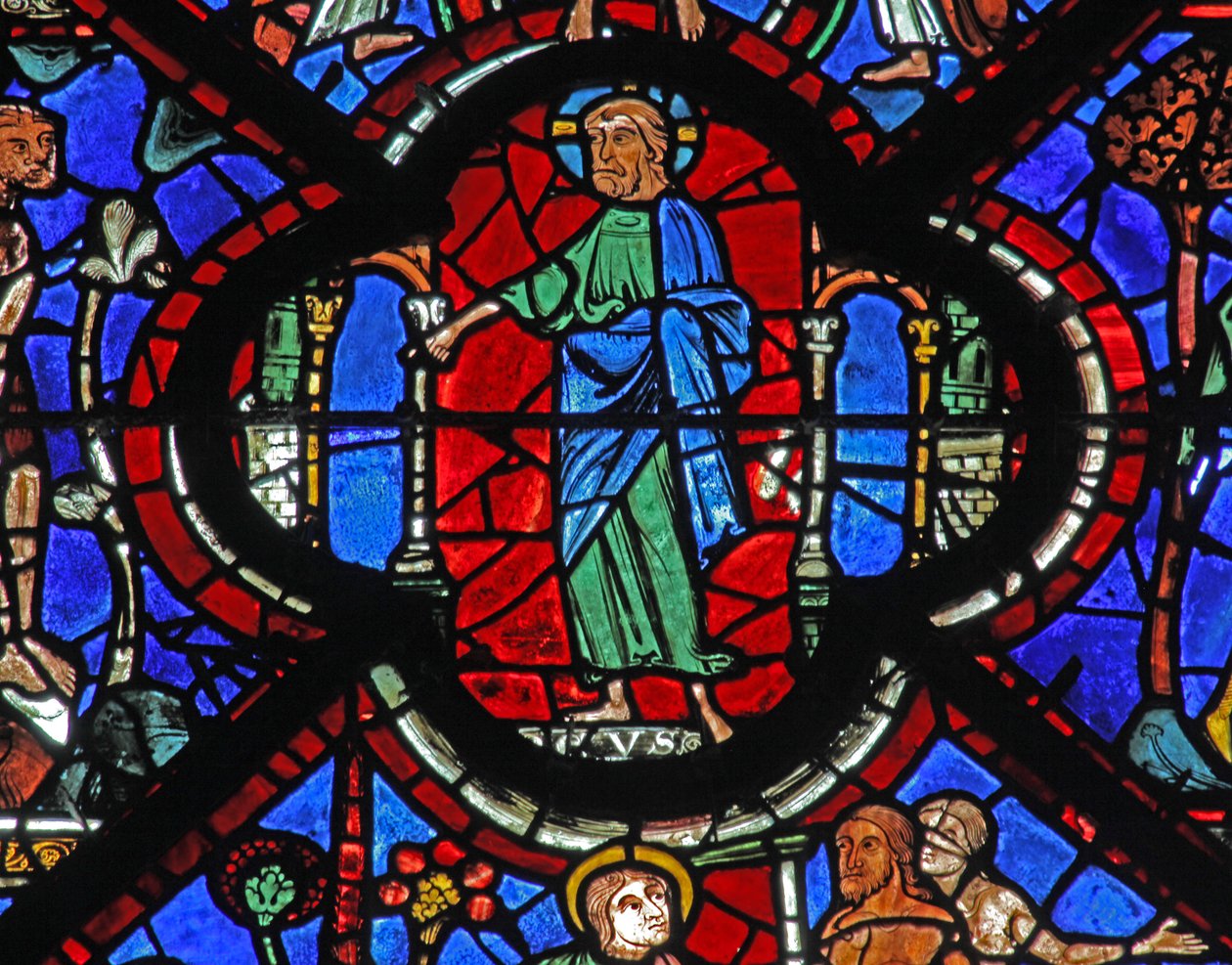 Das Fenster des barmherzigen Samariters: Gott verkündet das Urteil für die Menschheit - und die Erlösung von French School