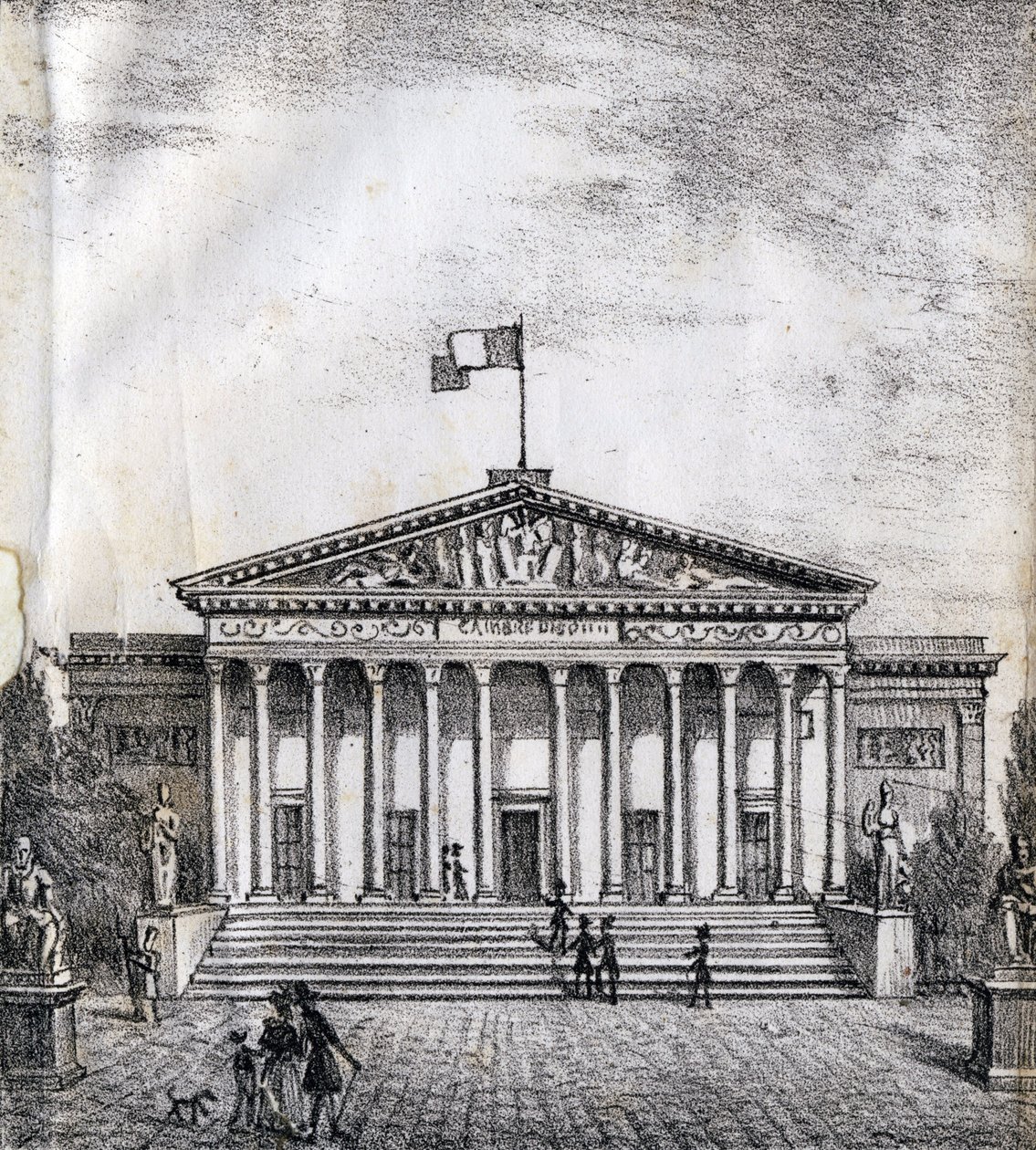 Das Haus der Abgeordneten - „Alphabet Picturesque des Monumens de Paris“ um 1840 (Gravur) von French School