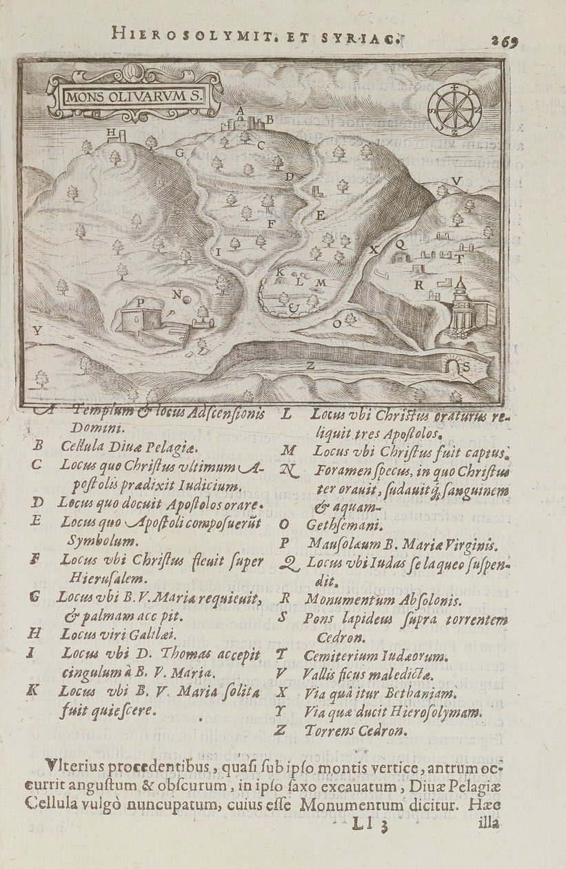 Der Ölberg, Jerusalem, aus Itinerarium Hierosolymitanum, von J. Cotovico, 1619 von French School