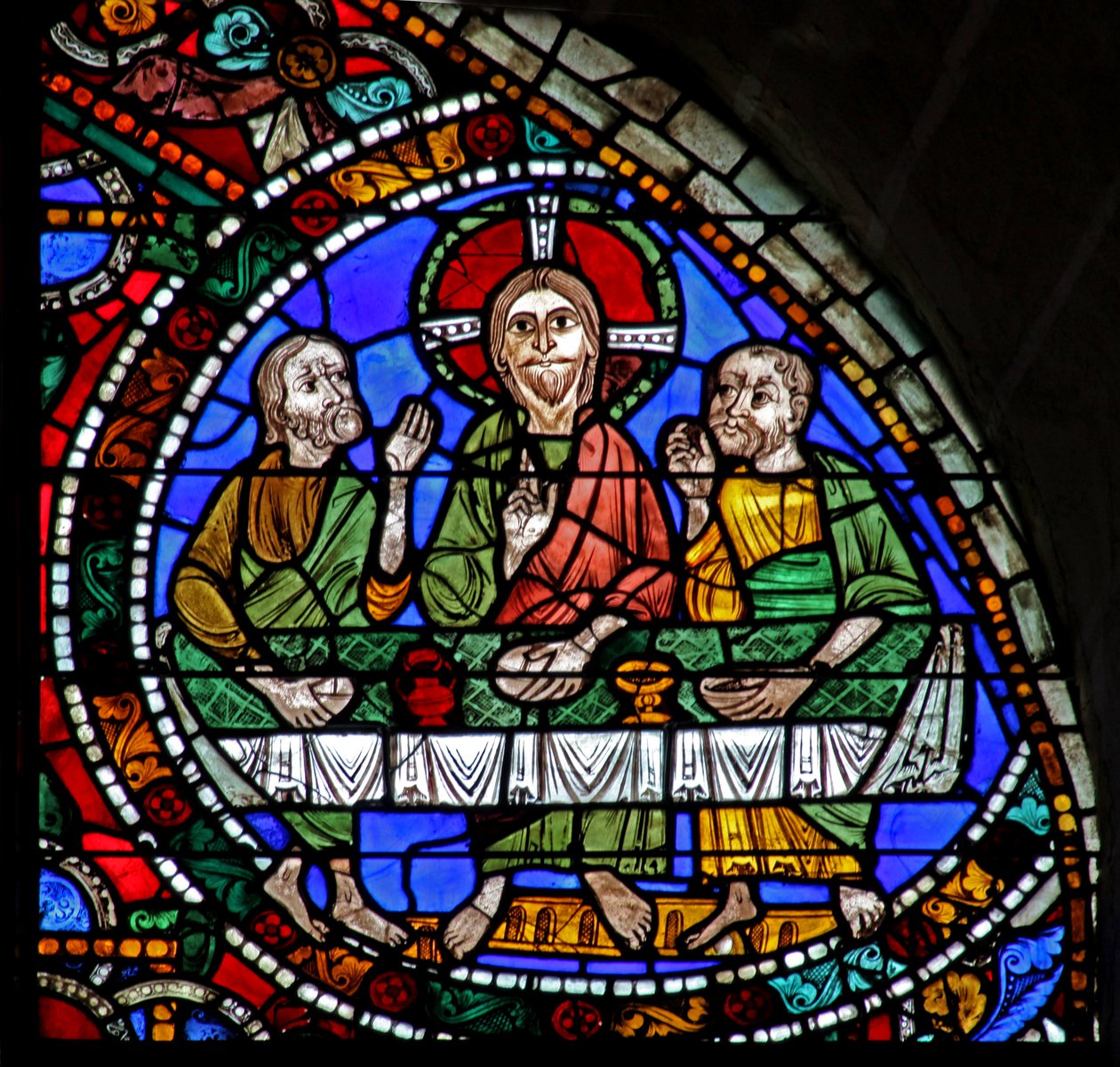 Das Passionsfenster: Emmaus - Abendmahl von French School