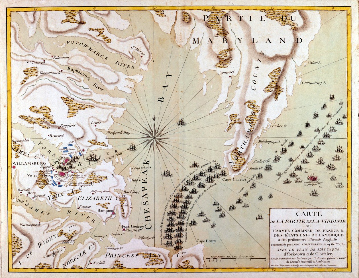 Der Angriffsplan bei Yorktown und Gloucester von French School