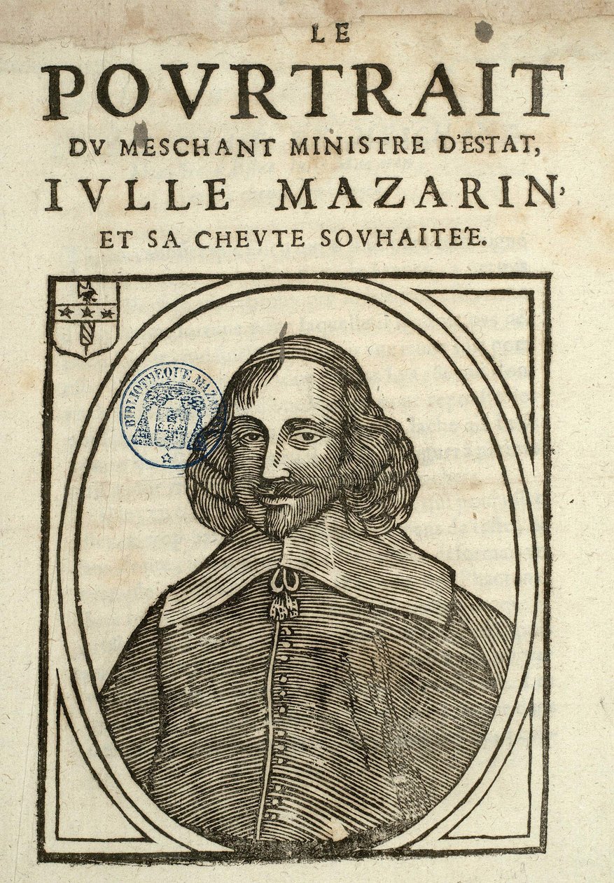 Das Porträt des bösen Staatsministers Iulle Mazarin und seines gewünschten Teufels, Politische Flugschrift unter der Schleuder von French School