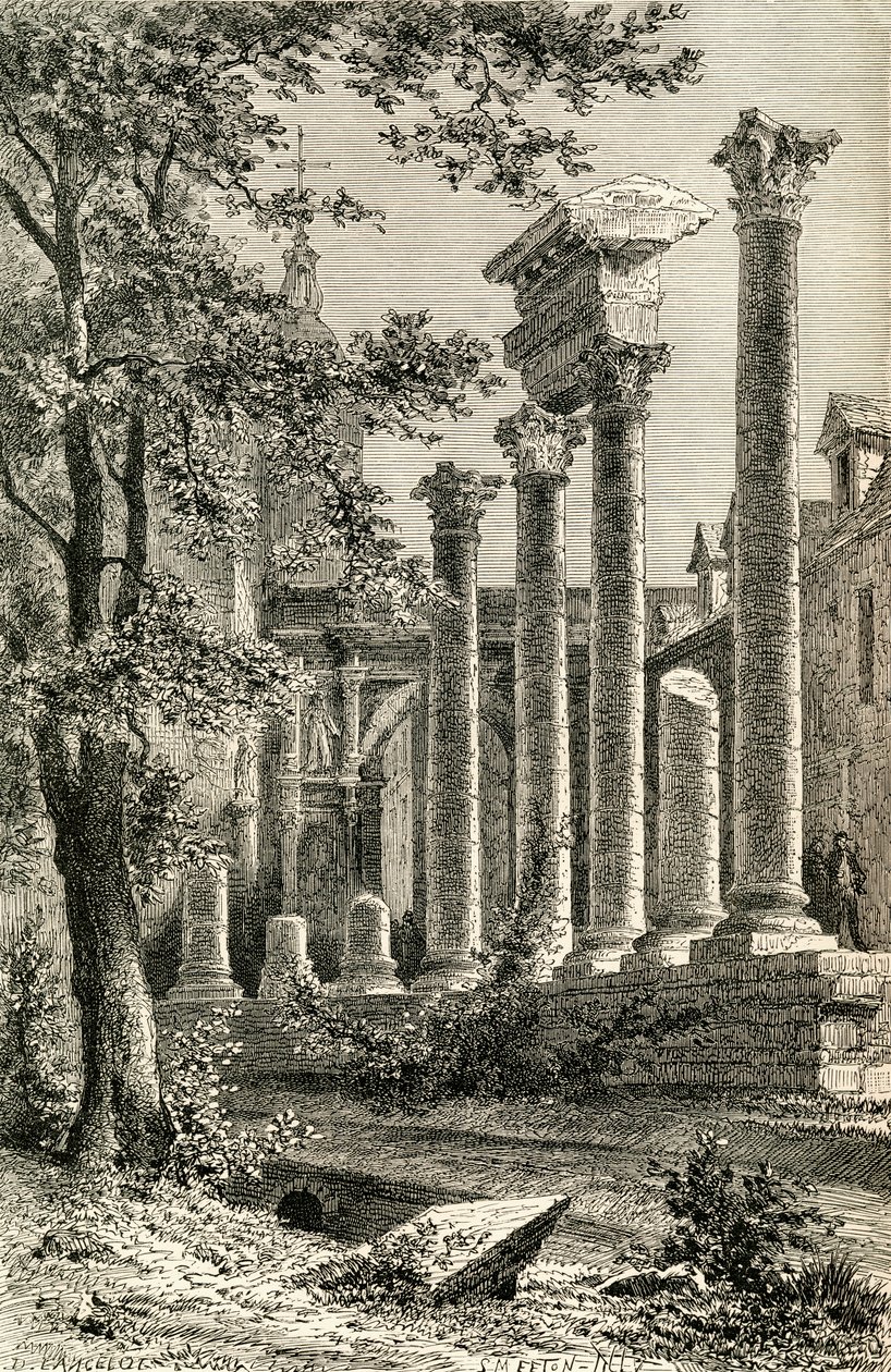Das römische Theater, Besançon, im 19. Jahrhundert, aus 