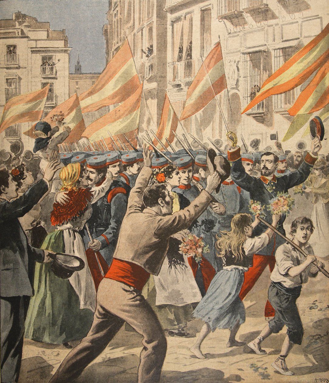 Der Spanisch-Amerikanische Krieg, Illustration aus Le Petit Journal: Supplement illustre, 18. Mai 1898 von French School